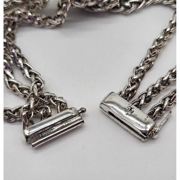 Lauren Ralph Lauren Womens Silver Tone Knotted Chain Bracelet Classic - Picture 10 of 11